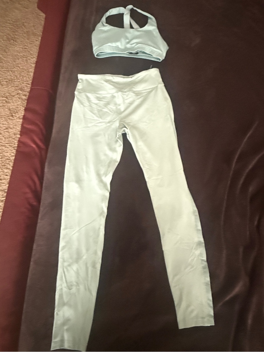 Light Green Forever 21 (M) Active Set - Sports Bra & High-Waist Leggings